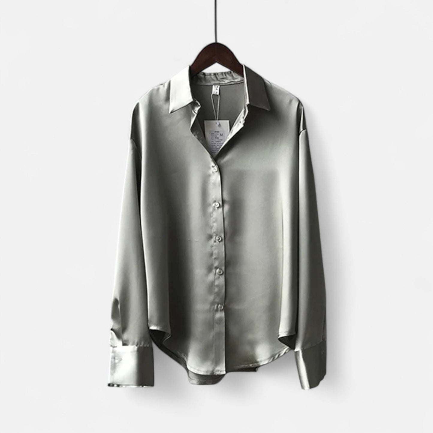 Élané | Haut Femme à Manches Longues en Satin – Élégance Classique, Polyvalence Moderne