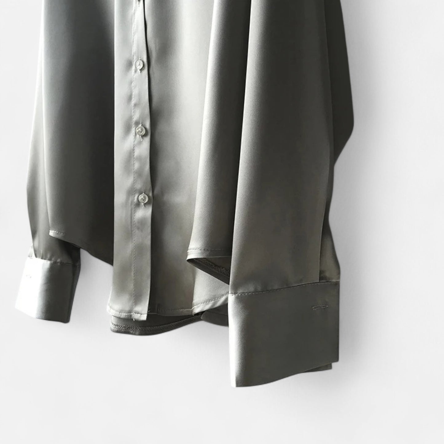 Élané | Haut Femme à Manches Longues en Satin – Élégance Classique, Polyvalence Moderne