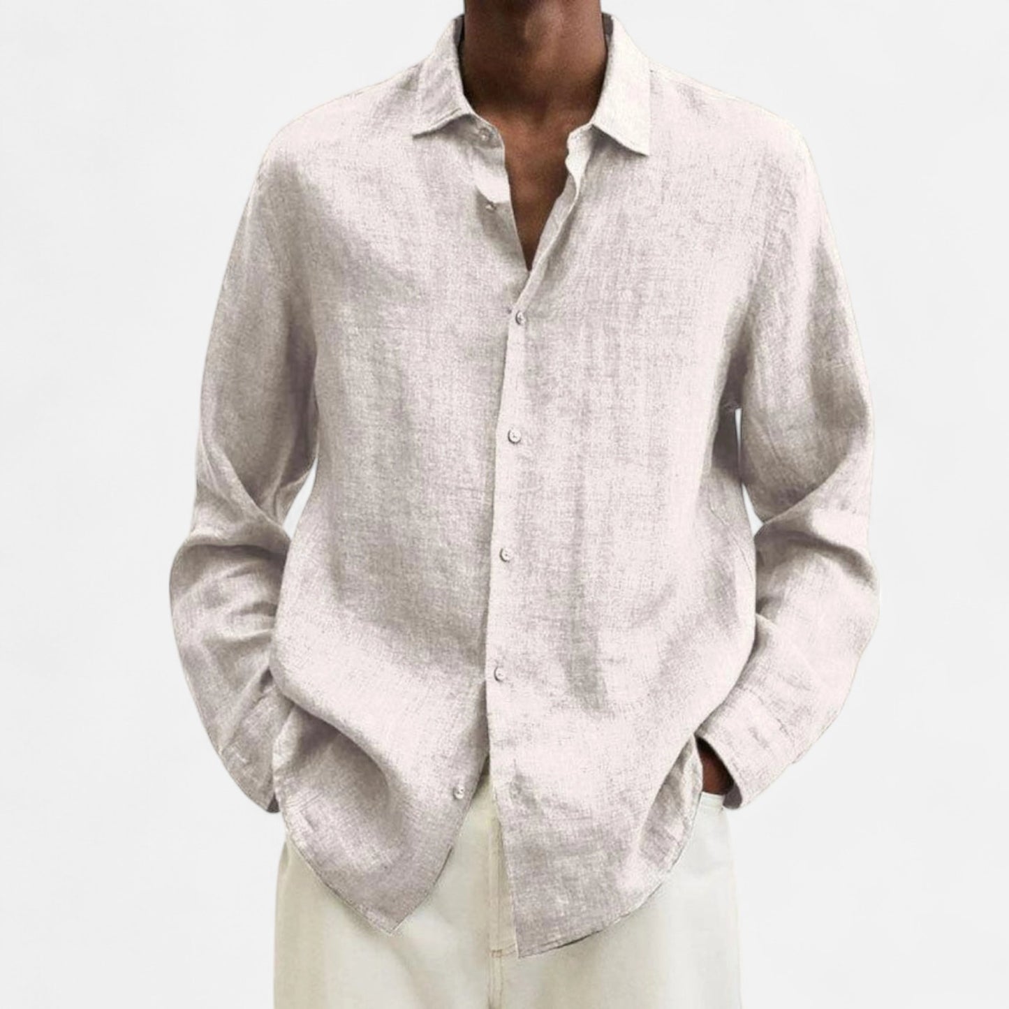 Élané | Chemise Décontractée en Lin à Manches Longues pour Homme – Élégance Naturelle, Fraîcheur Estivale