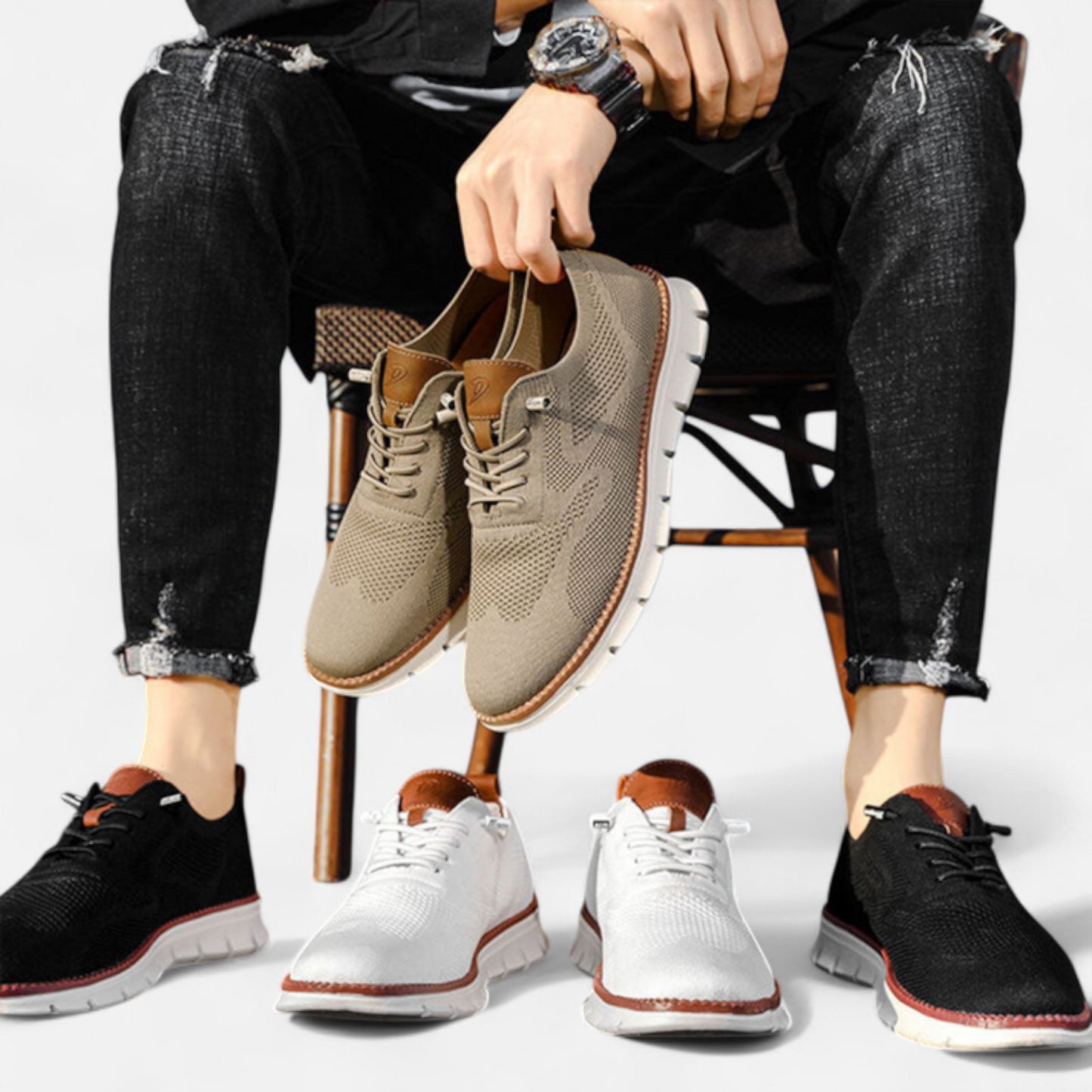 Élané | Chaussures de Marche Confortables en Mesh pour Homme – Légèreté Active, Élégance Décontractée