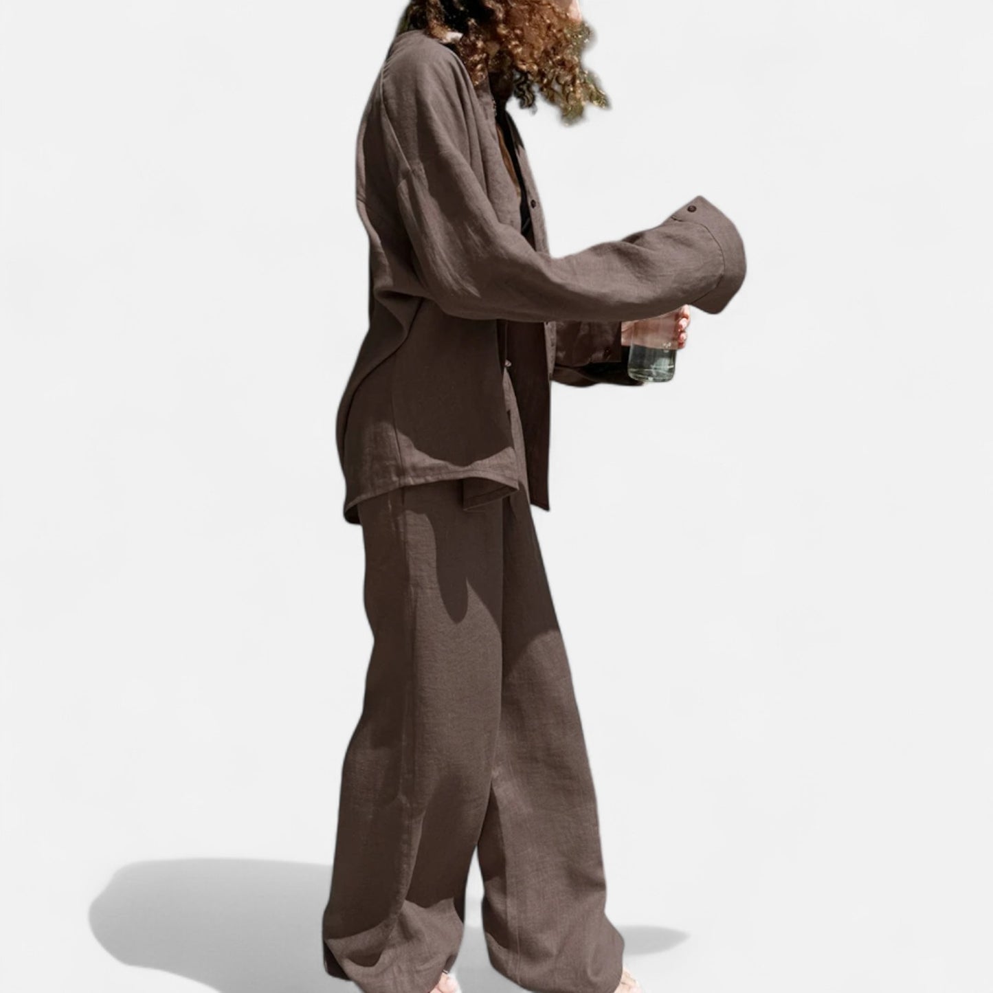 Élané | Ensemble Deux Pièces Style Lin pour Femme – Élégance Décontractée, Confort Naturel