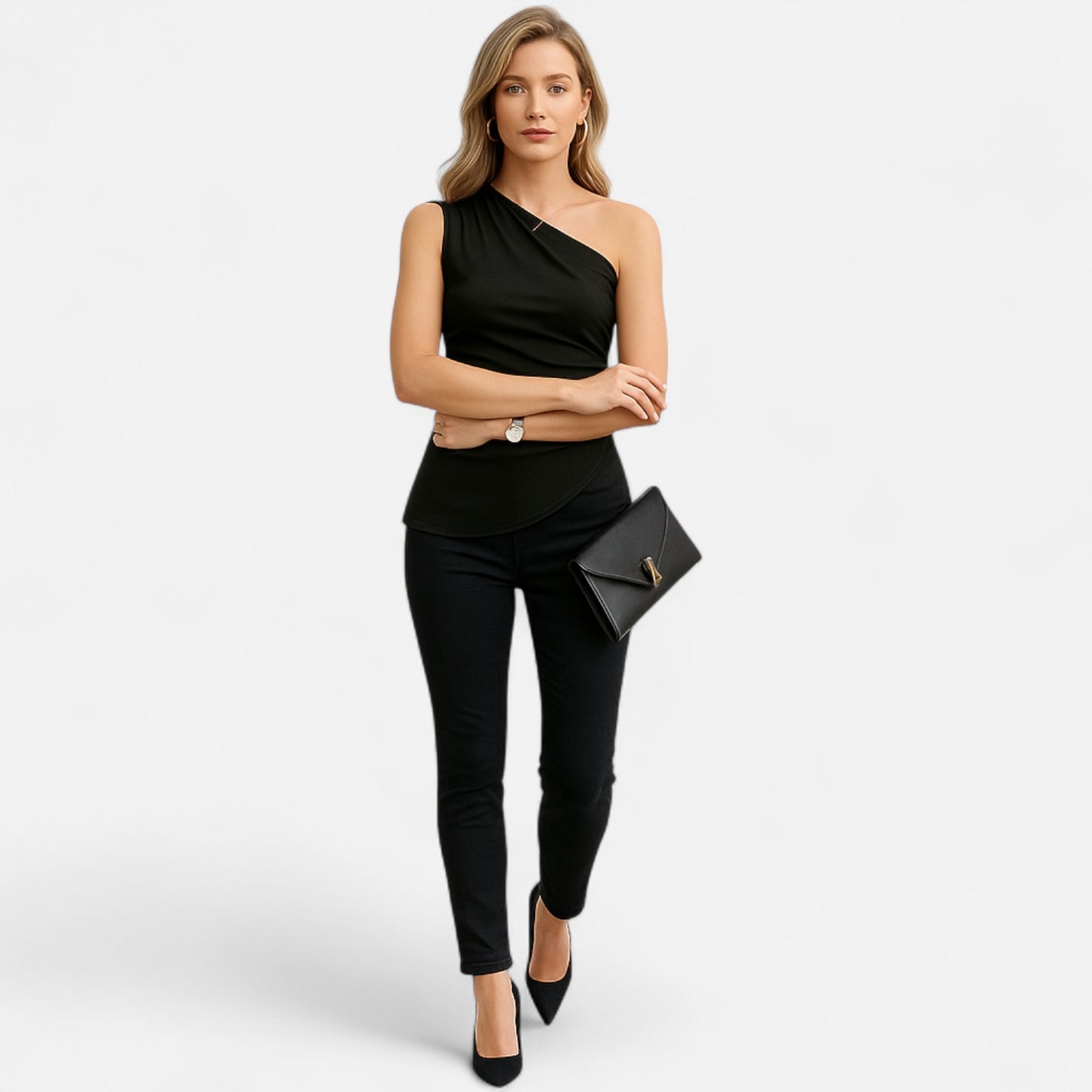 Élané | Top Asymétrique Chic pour Femme – Élégance Moderne, Silhouette Sublimée