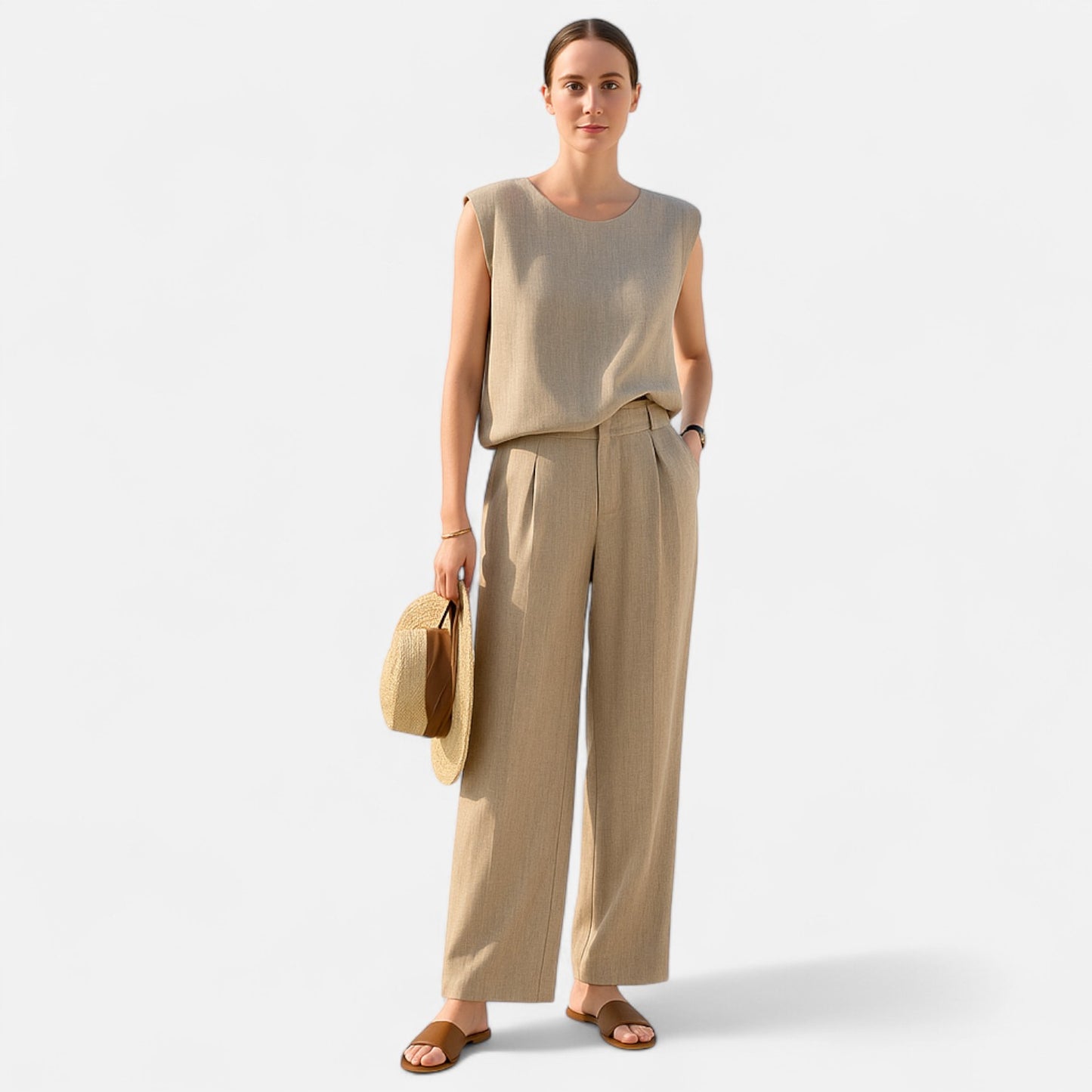 Élané | Ensemble Femme Lin Brise – Élégance Décontractée, Fraîcheur Naturelle