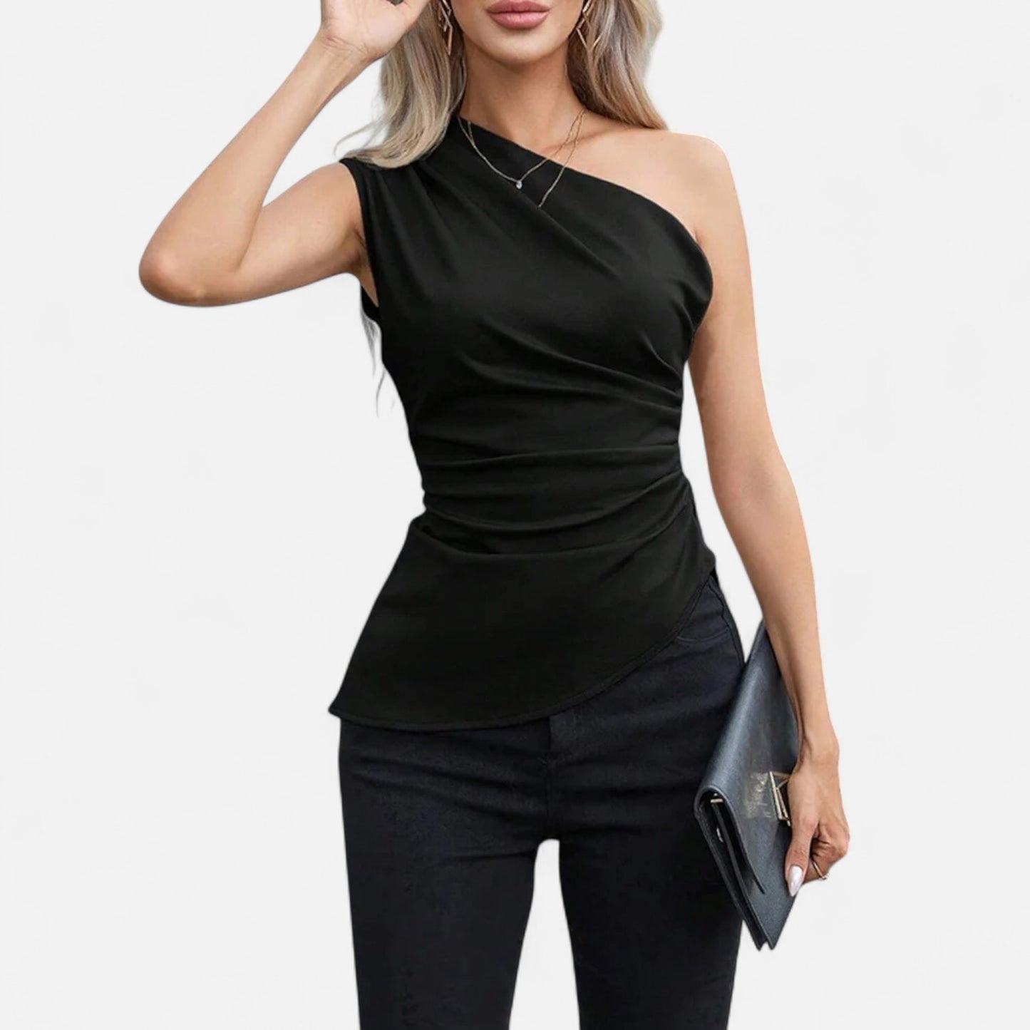Élané | Top Asymétrique Chic pour Femme – Élégance Moderne, Silhouette Sublimée