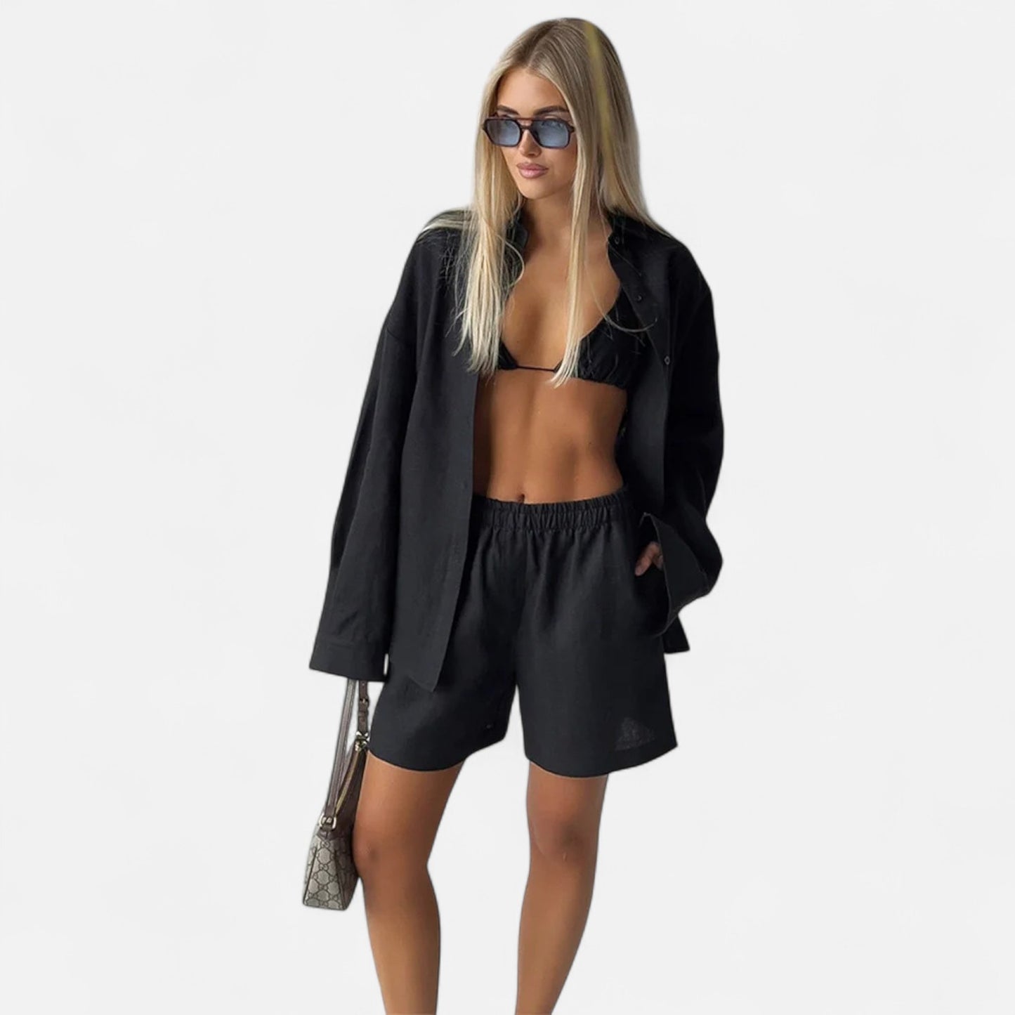 Élané | Ensemble Deux Pièces Style Lin pour Femme – Élégance Décontractée, Confort Naturel