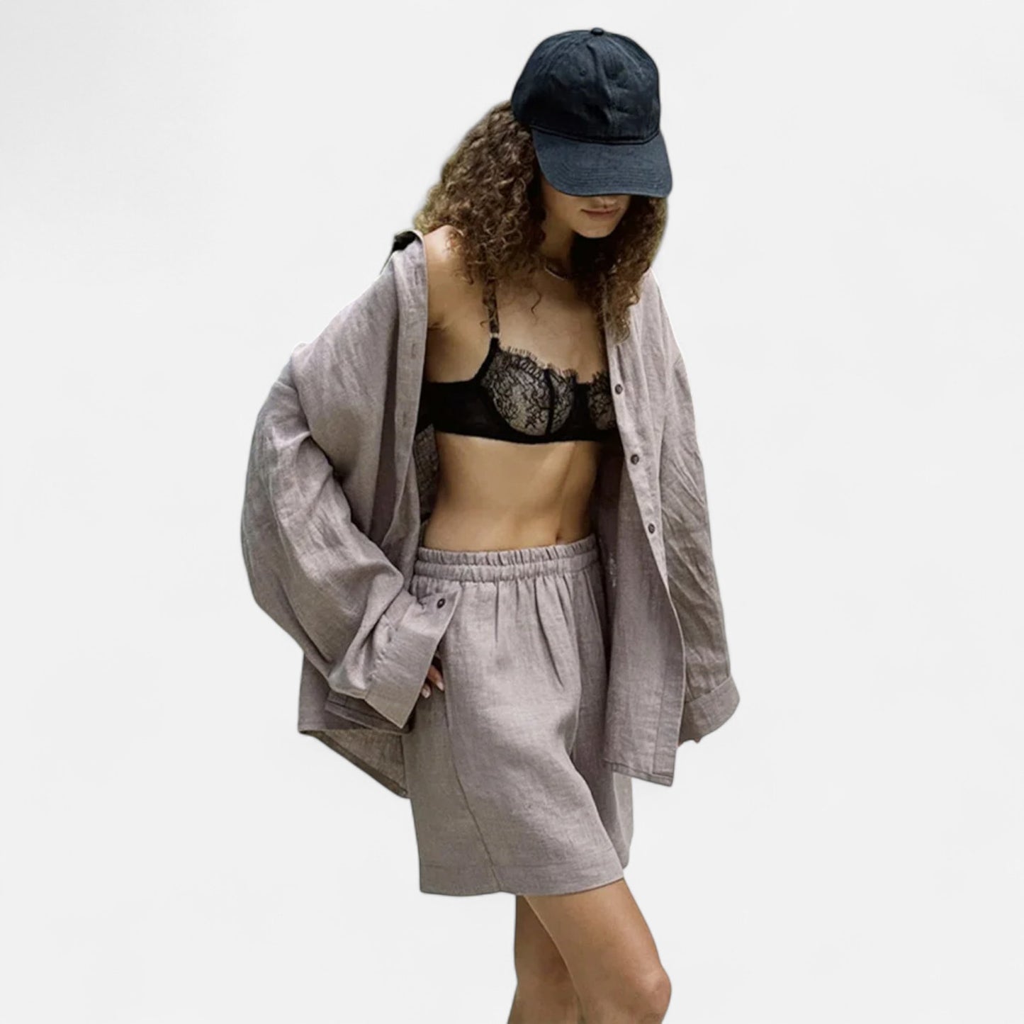 Élané | Ensemble Deux Pièces Style Lin pour Femme – Élégance Décontractée, Confort Naturel