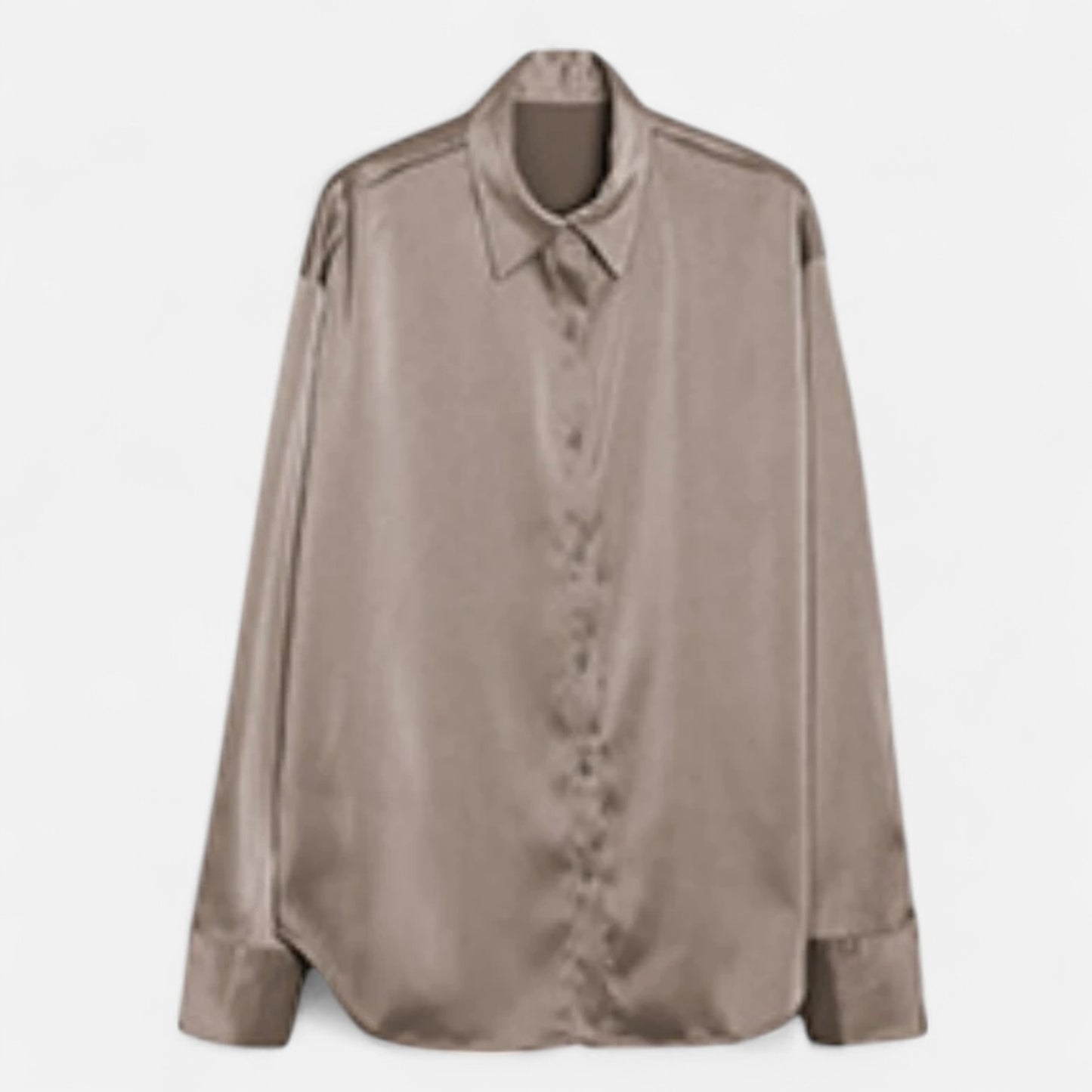 Élané | Haut Femme à Manches Longues en Satin – Élégance Classique, Polyvalence Moderne