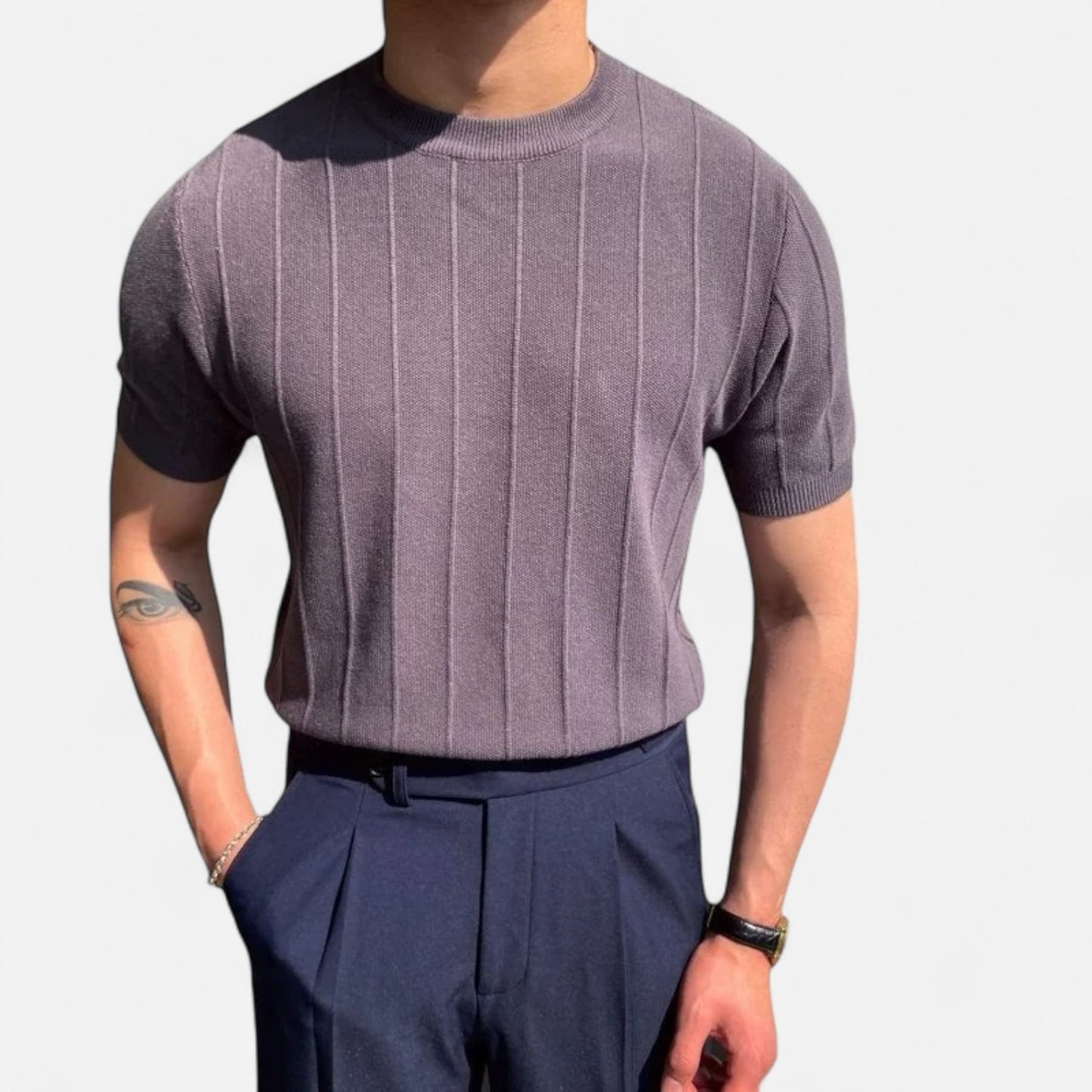 Élané | Haut Homme Slim Extensible en Tricot – Élégance Ajustée, Confort Moderne