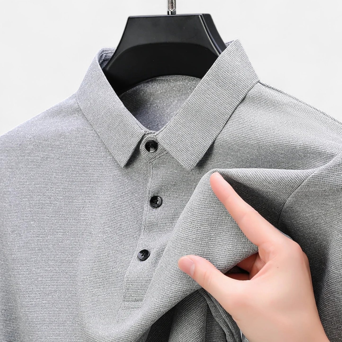 Élané | Polo Homme à Manches Courtes Embossé – Élégance Texturée, Style Contemporain
