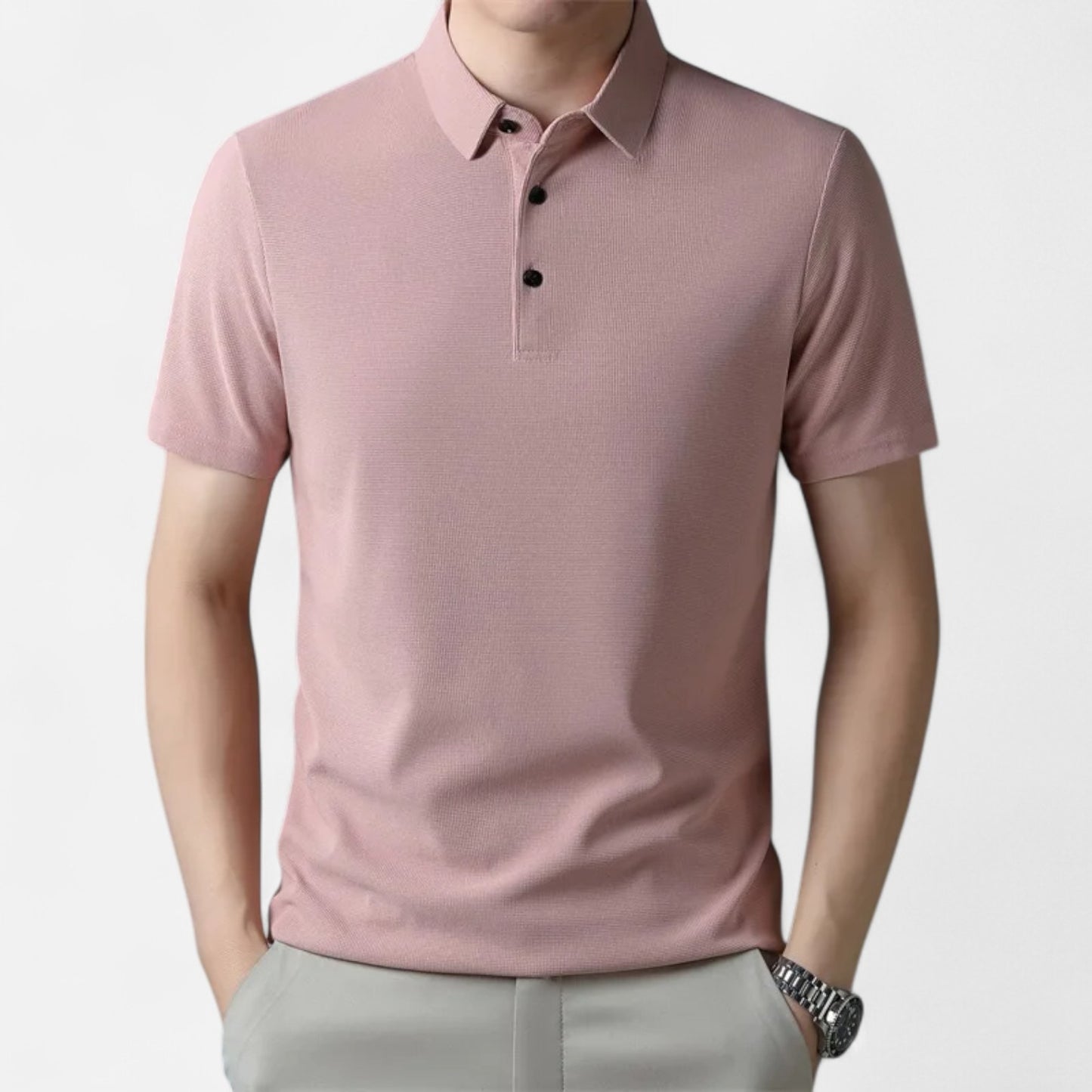 Élané | Polo Homme à Manches Courtes Embossé – Élégance Texturée, Style Contemporain