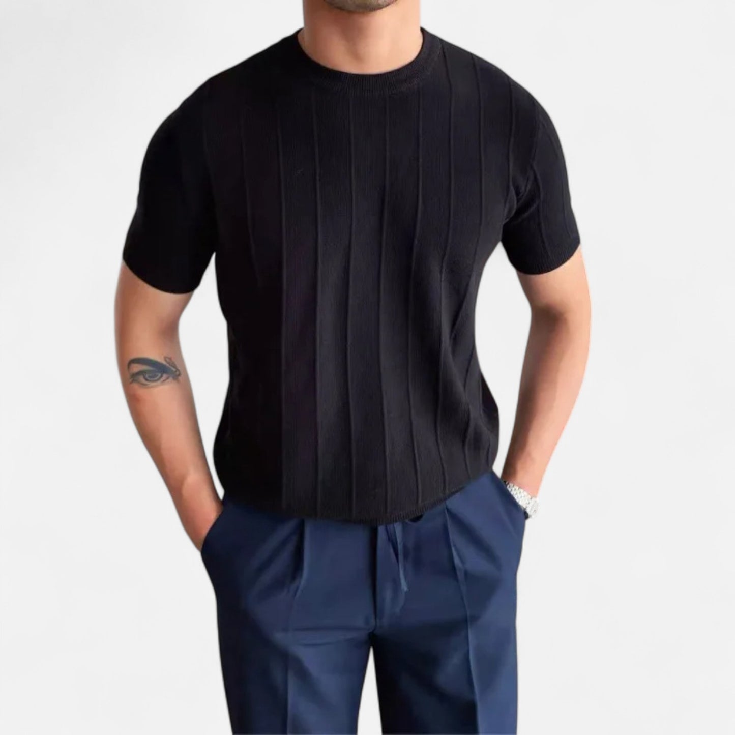 Élané | Haut Homme Slim Extensible en Tricot – Élégance Ajustée, Confort Moderne