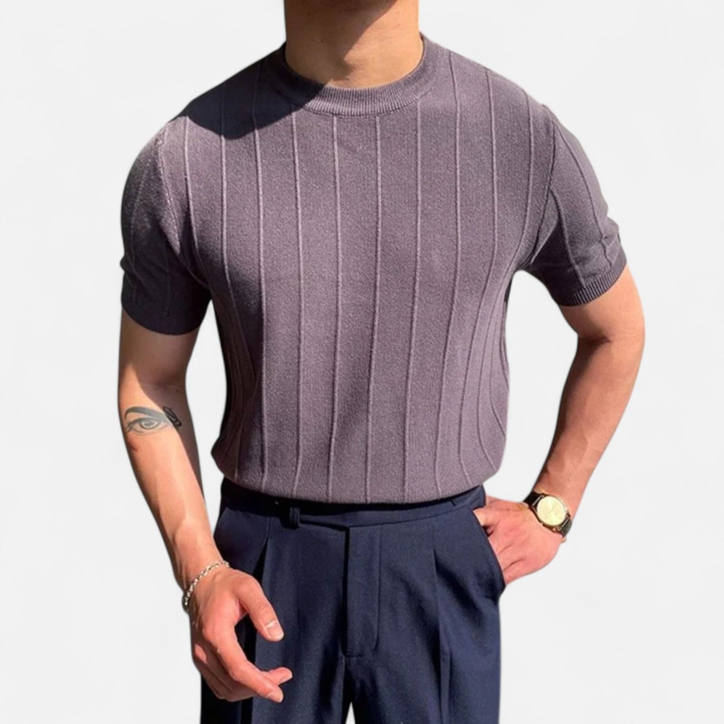 Élané | Haut Homme Slim Extensible en Tricot – Élégance Ajustée, Confort Moderne