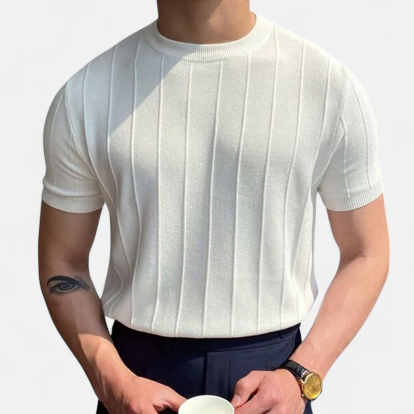 Élané | Haut Homme Slim Extensible en Tricot – Élégance Ajustée, Confort Moderne