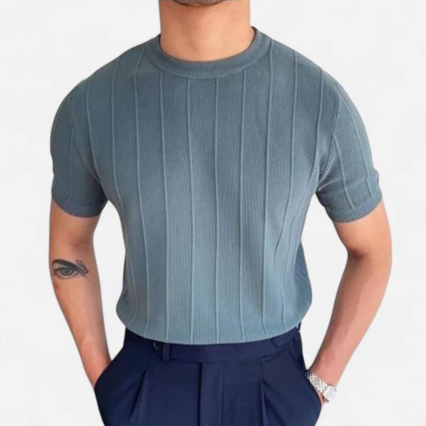 Élané | Haut Homme Slim Extensible en Tricot – Élégance Ajustée, Confort Moderne