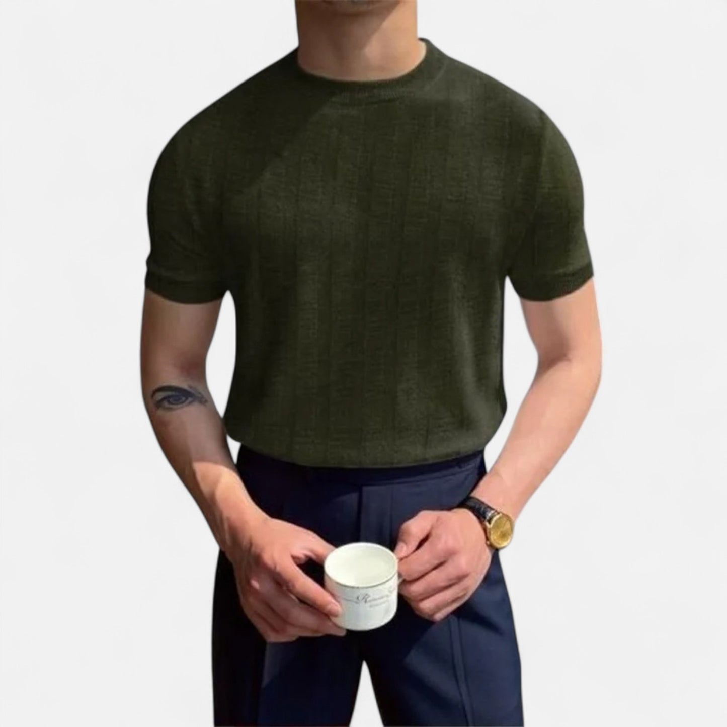 Élané | Haut Homme Slim Extensible en Tricot – Élégance Ajustée, Confort Moderne