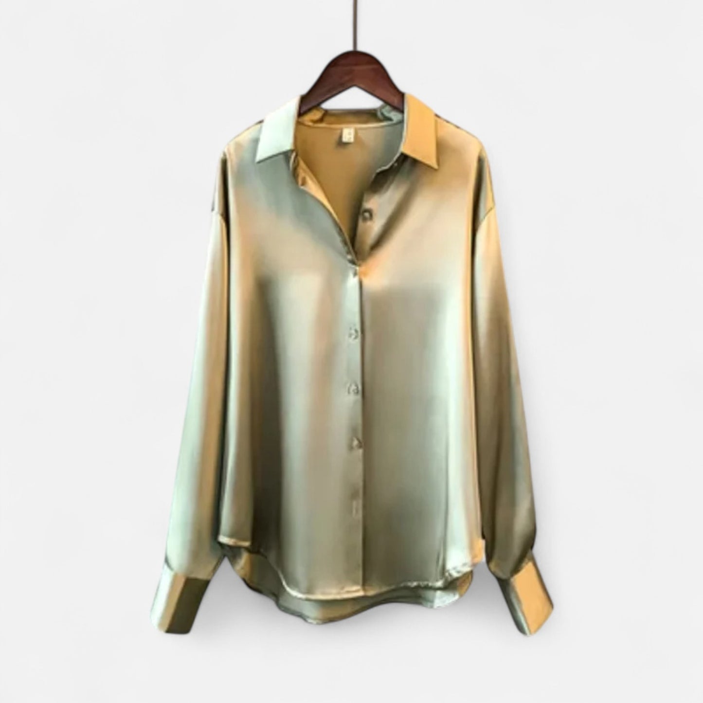 Élané | Haut Femme à Manches Longues en Satin – Élégance Classique, Polyvalence Moderne