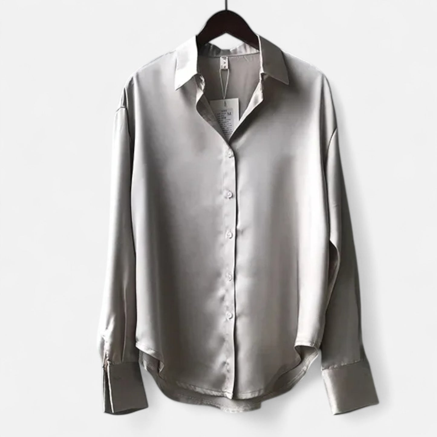 Élané | Haut Femme à Manches Longues en Satin – Élégance Classique, Polyvalence Moderne