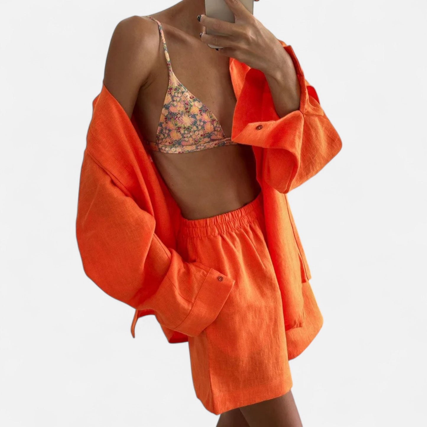 Élané | Ensemble Deux Pièces Style Lin pour Femme – Élégance Décontractée, Confort Naturel