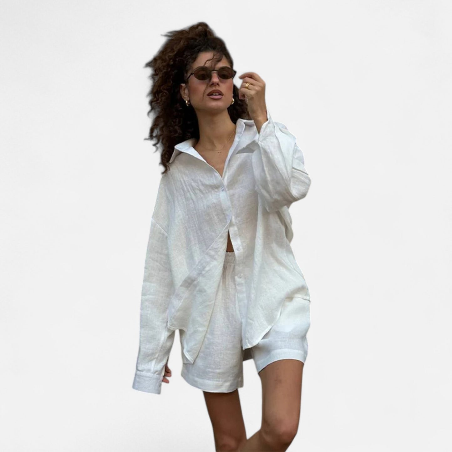 Élané | Ensemble Deux Pièces Style Lin pour Femme – Élégance Décontractée, Confort Naturel