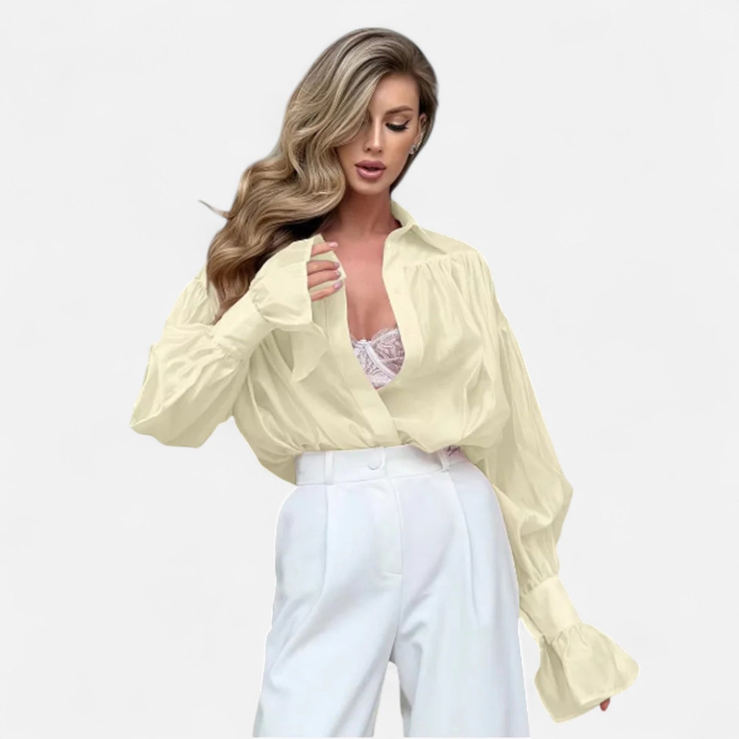 Élané | Chemise Fluide en Tulle pour Femme – Légèreté Aérienne, Élégance Moderne