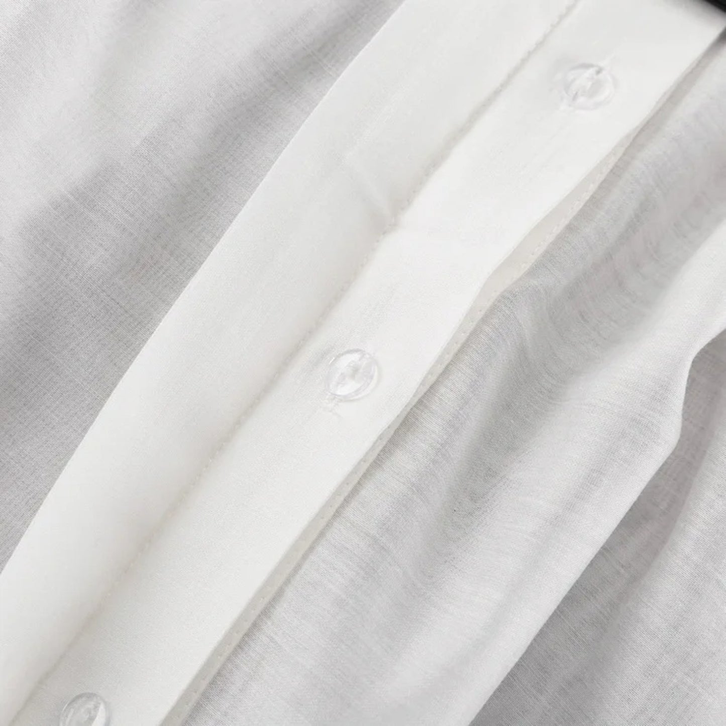 Élané | Chemise Fluide en Tulle pour Femme – Légèreté Aérienne, Élégance Moderne