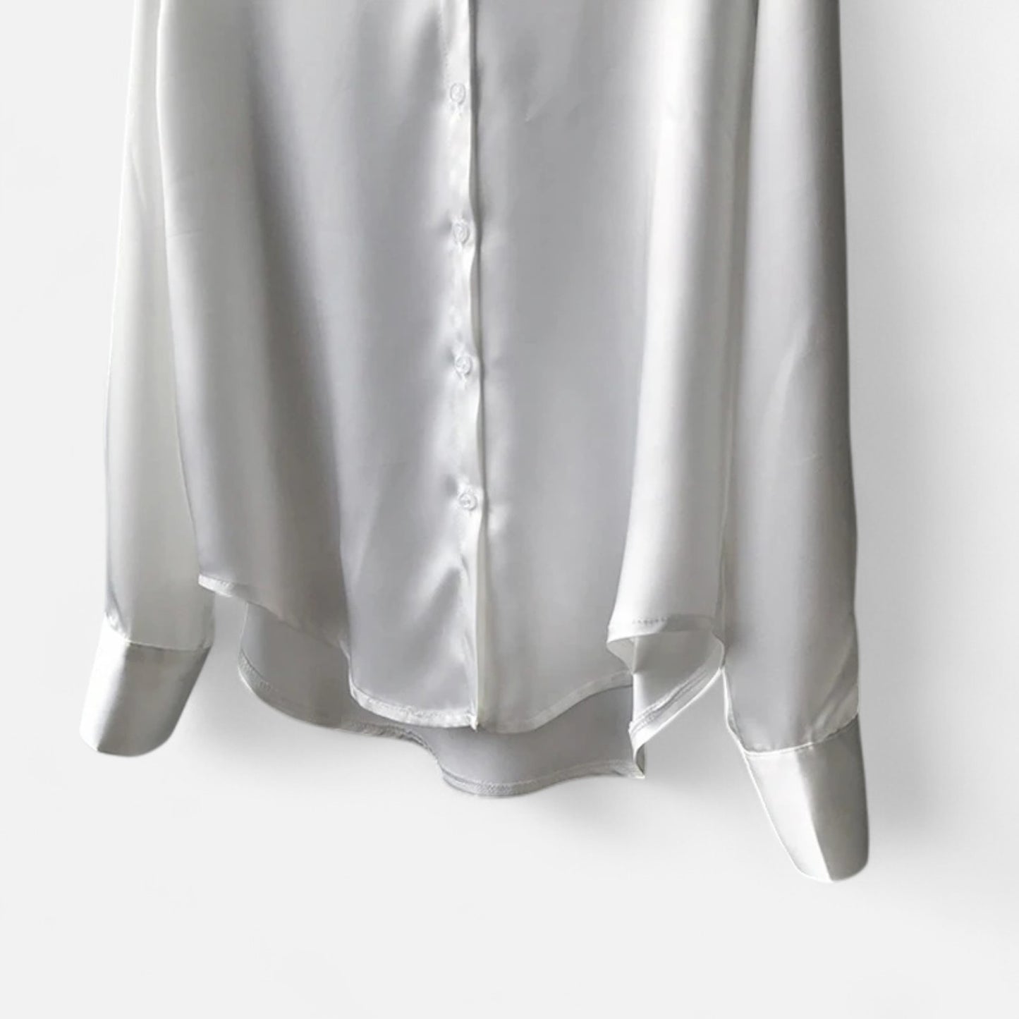 Élané | Haut Femme à Manches Longues en Satin – Élégance Classique, Polyvalence Moderne