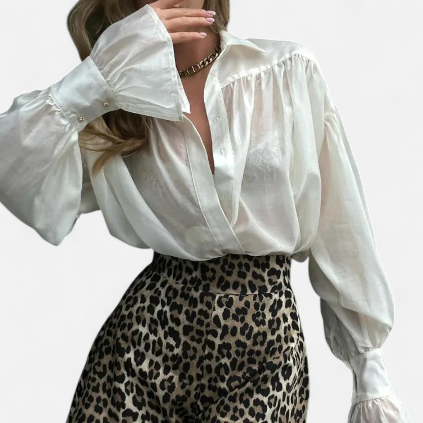 Élané | Chemise Fluide en Tulle pour Femme – Légèreté Aérienne, Élégance Moderne