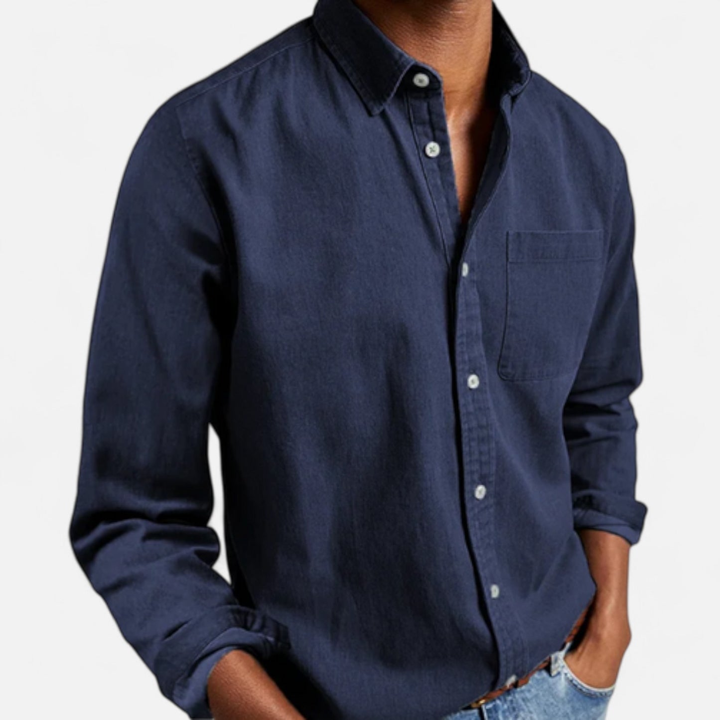 Élané | Chemise Homme en Coton à Manches Longues – Élégance Classique, Confort Naturel