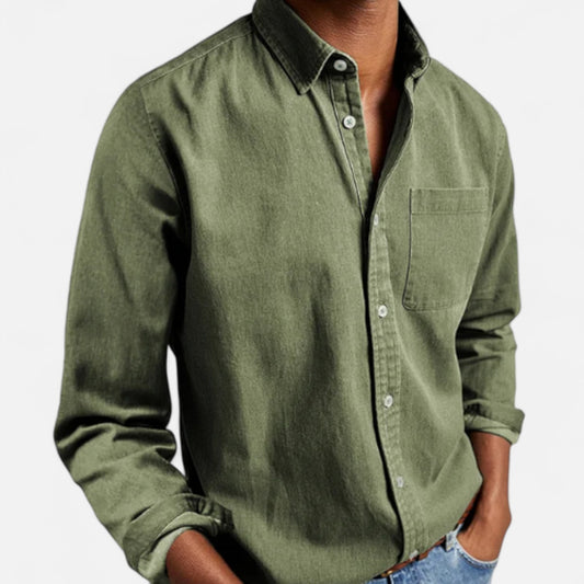 Élané | Chemise Homme en Coton à Manches Longues – Élégance Classique, Confort Naturel