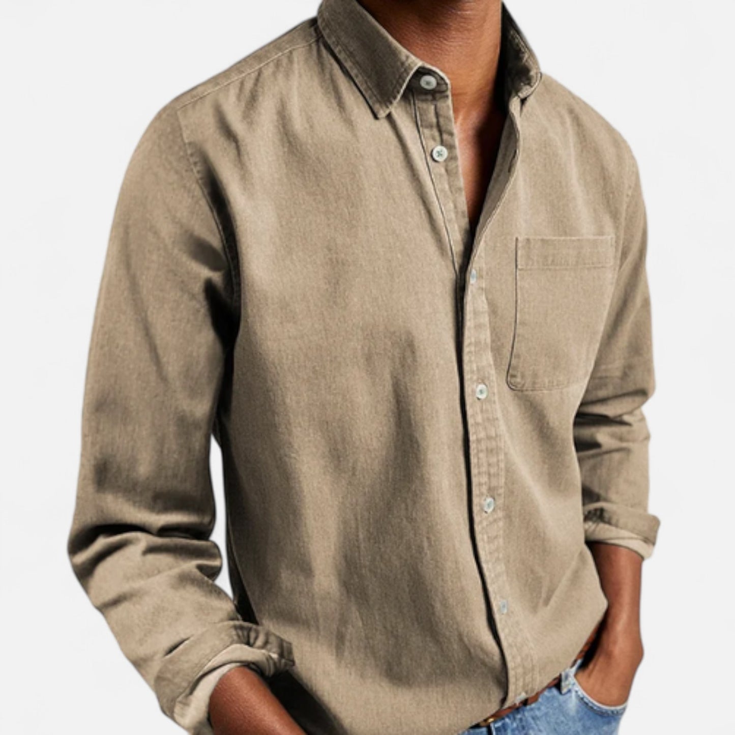 Élané | Chemise Homme en Coton à Manches Longues – Élégance Classique, Confort Naturel