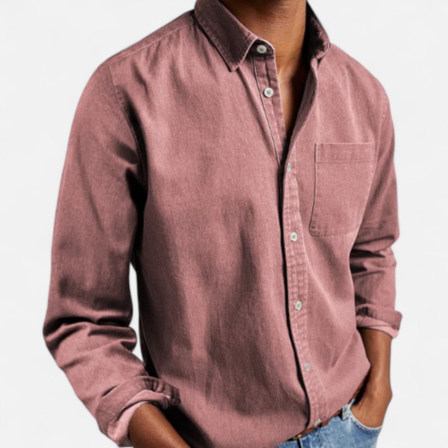 Élané | Chemise Homme en Coton à Manches Longues – Élégance Classique, Confort Naturel