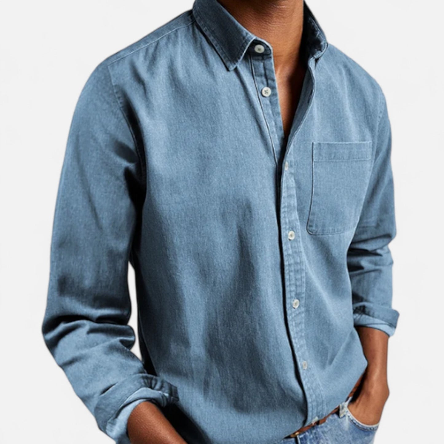 Élané | Chemise Homme en Coton à Manches Longues – Élégance Classique, Confort Naturel