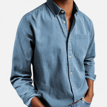Élané | Chemise Homme en Coton à Manches Longues – Élégance Classique, Confort Naturel