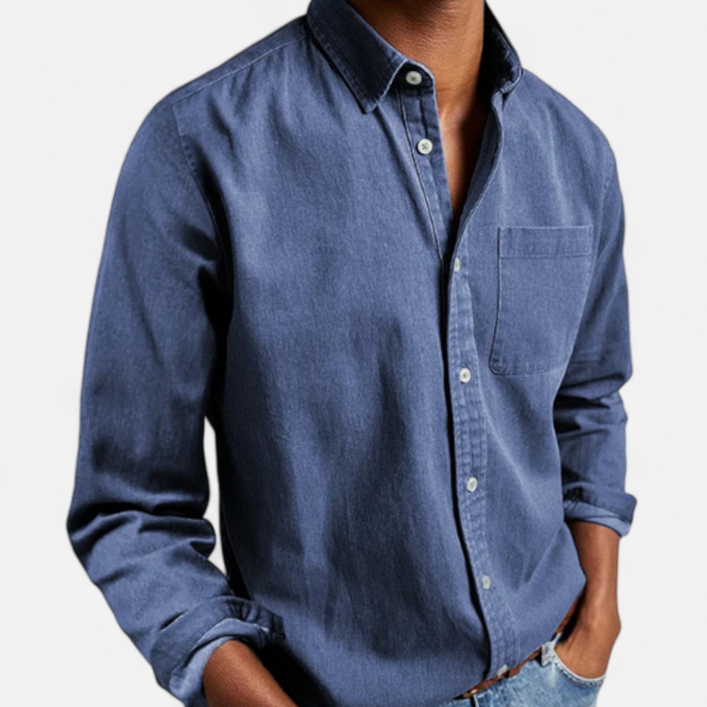 Élané | Chemise Homme en Coton à Manches Longues – Élégance Classique, Confort Naturel
