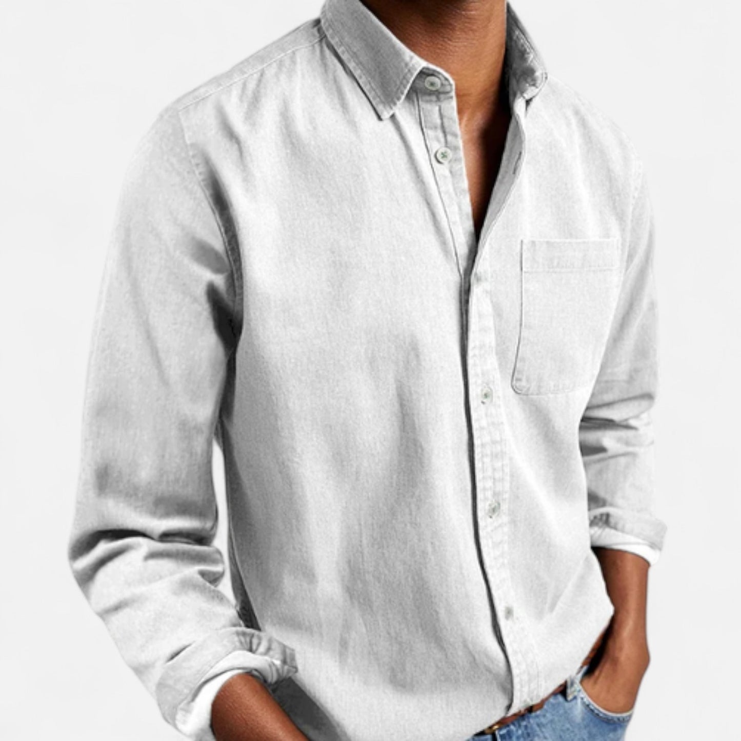 Élané | Chemise Homme en Coton à Manches Longues – Élégance Classique, Confort Naturel
