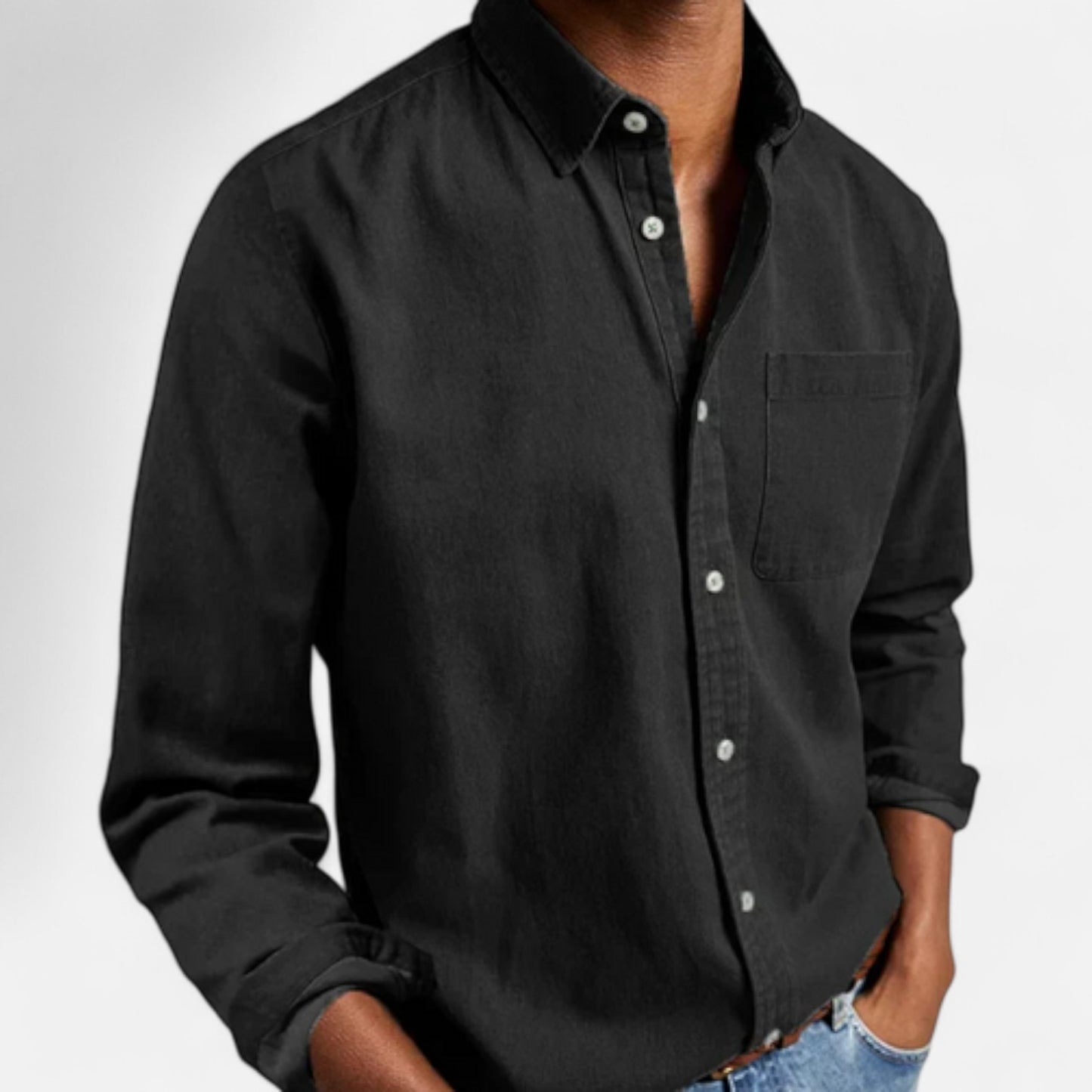 Élané | Chemise Homme en Coton à Manches Longues – Élégance Classique, Confort Naturel