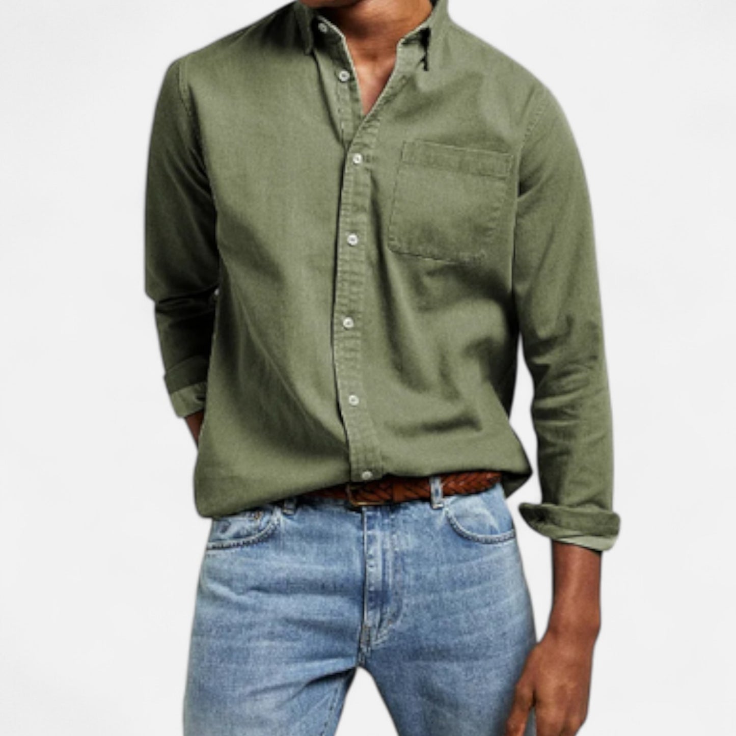 Élané | Chemise Homme en Coton à Manches Longues – Élégance Classique, Confort Naturel
