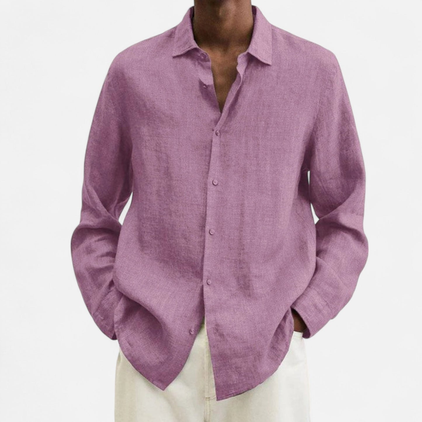Élané | Chemise Décontractée en Lin à Manches Longues pour Homme – Élégance Naturelle, Fraîcheur Estivale