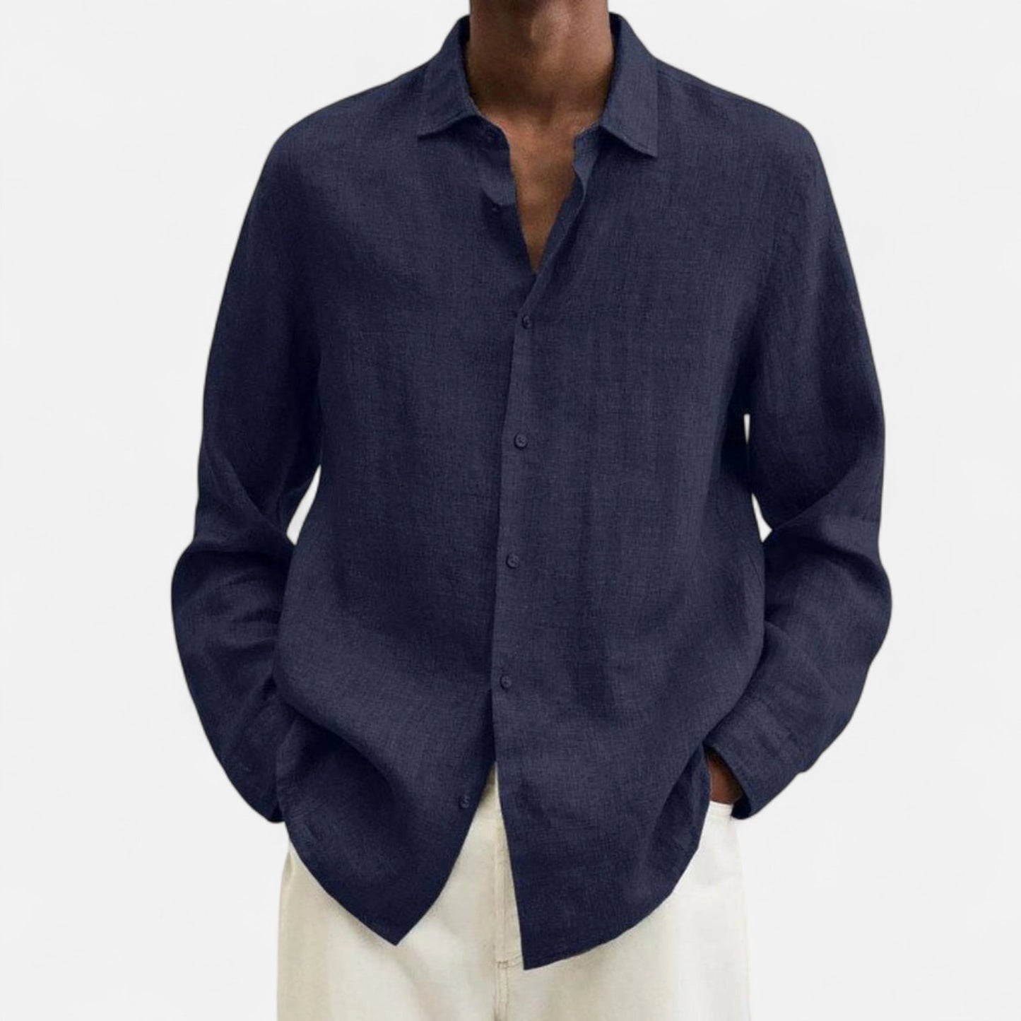 Élané | Chemise Décontractée en Lin à Manches Longues pour Homme – Élégance Naturelle, Fraîcheur Estivale