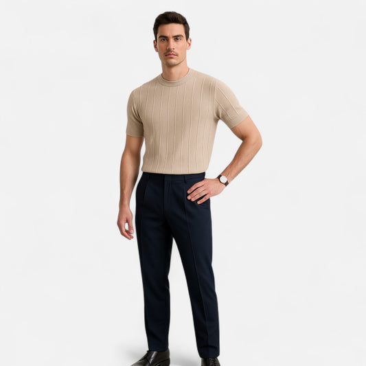 Élané | Haut Homme Slim Extensible en Tricot – Élégance Ajustée, Confort Moderne