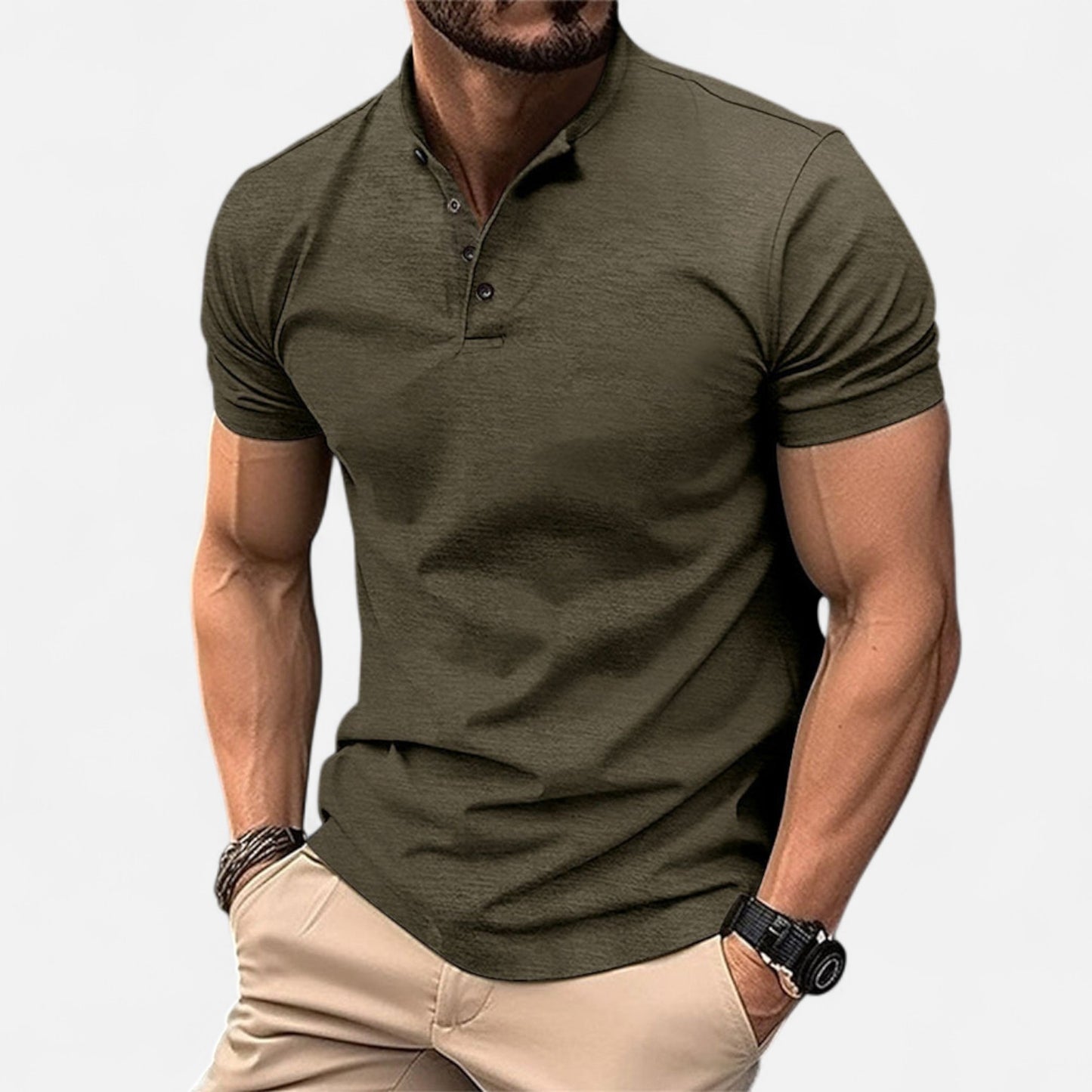 Élané | Polo Moulant à Manches Courtes pour Homme – Silhouette Sculptée, Élégance Active