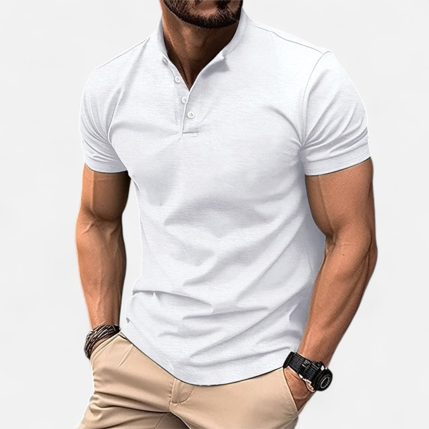 Élané | Polo Moulant à Manches Courtes pour Homme – Silhouette Sculptée, Élégance Active