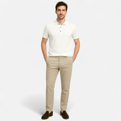 Élané | Polo Homme à Manches Courtes Embossé – Élégance Texturée, Style Contemporain