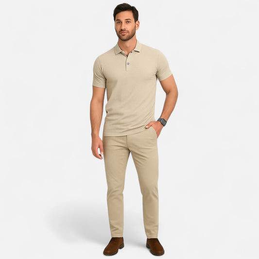 Élané | Polo Moulant à Manches Courtes pour Homme – Silhouette Sculptée, Élégance Active