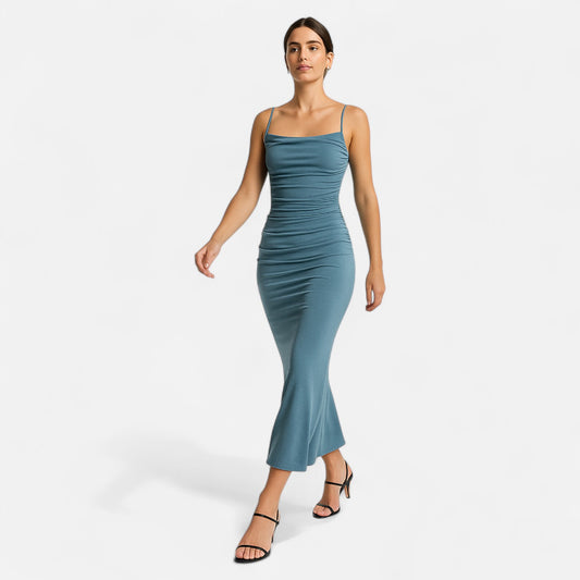 Élané | Robe Sans Manches Effet Satin pour Femme – Élégance Fluide, Allure Moderne