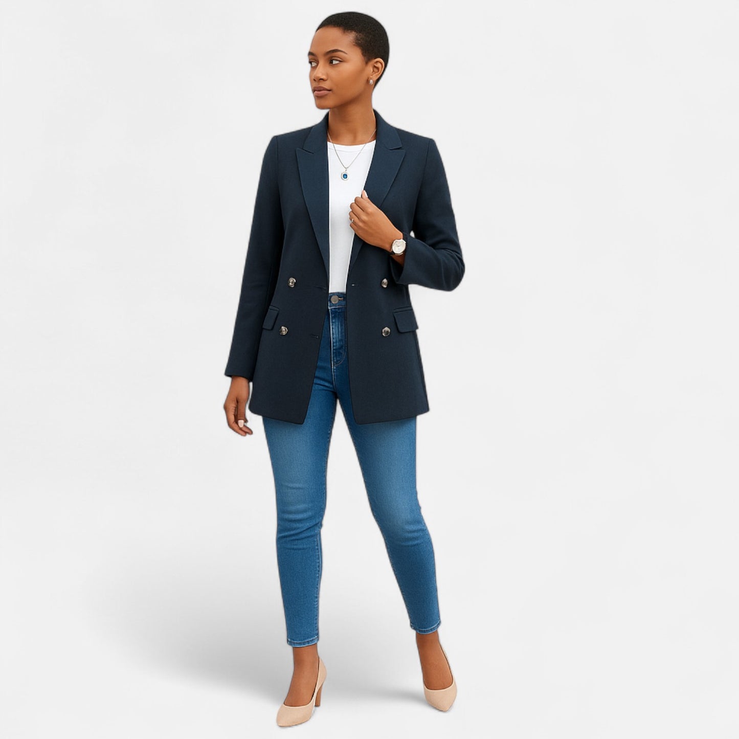 Élané | Blazer Croisé pour Femme à Double Boutonnage – Élégance Structurée, Polyvalence Intemporelle
