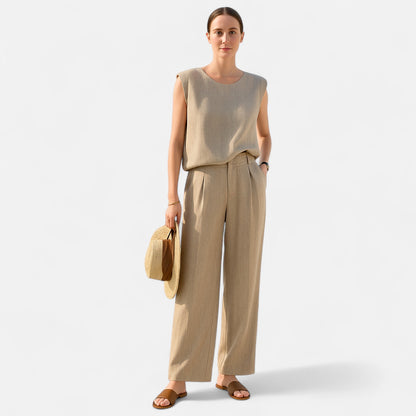 Élané | Ensemble Femme Lin Brise – Élégance Décontractée, Fraîcheur Naturelle