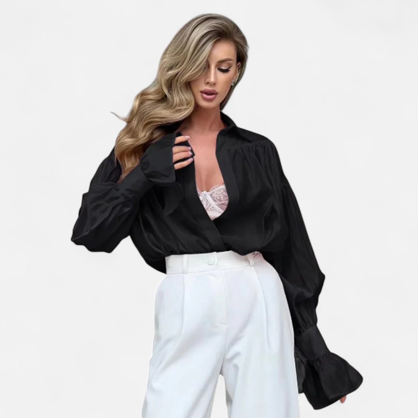 Élané | Chemise Fluide en Tulle pour Femme – Légèreté Aérienne, Élégance Moderne