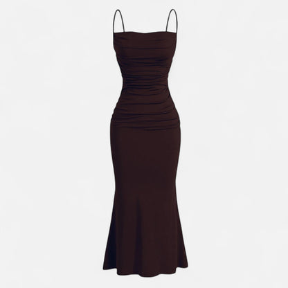 Élané | Robe Sans Manches Effet Satin pour Femme – Élégance Fluide, Allure Moderne