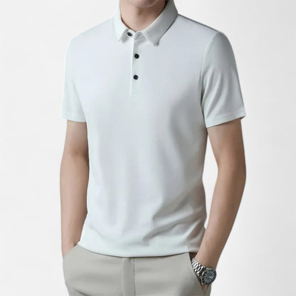 Élané | Polo Homme à Manches Courtes Embossé – Élégance Texturée, Style Contemporain
